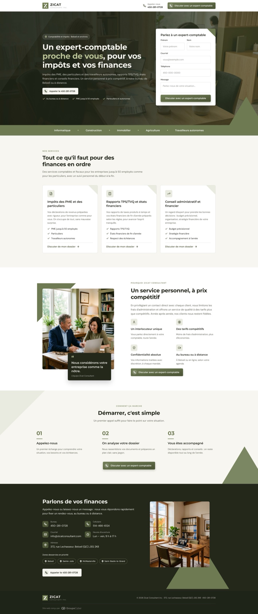 Landing page Zicat Consultant